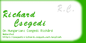 richard csegedi business card
