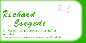 richard csegedi business card